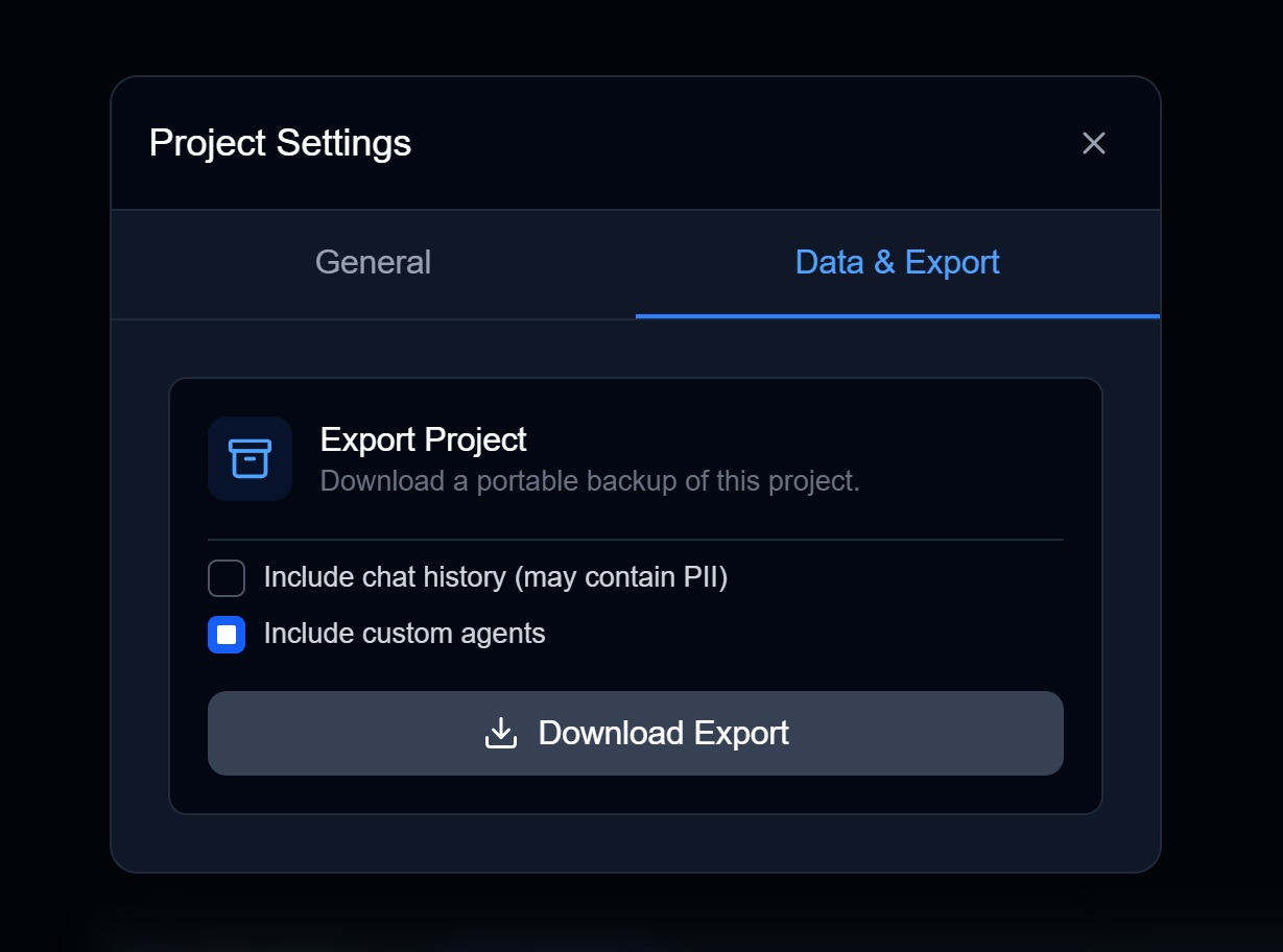 Export Dialog